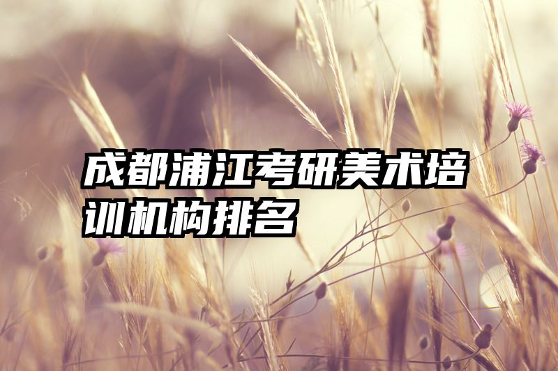 成都浦江考研美术培训机构排名