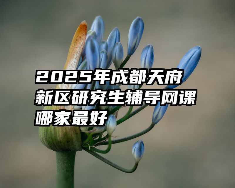 2025年成都天府新区研究生辅导网课哪家最好