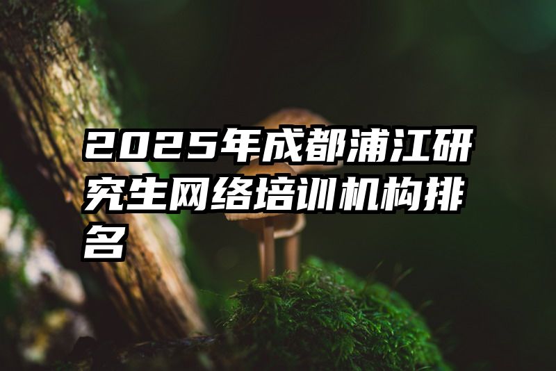 2025年成都浦江研究生网络培训机构排名
