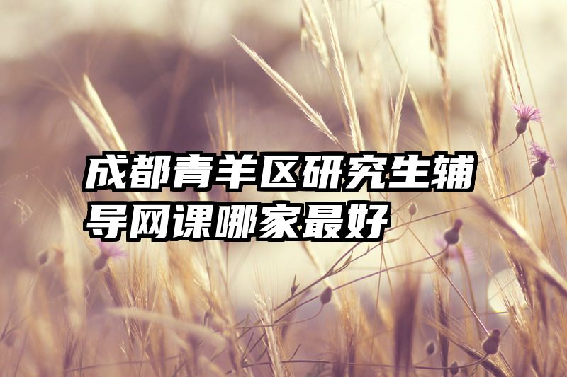 成都青羊区研究生辅导网课哪家最好