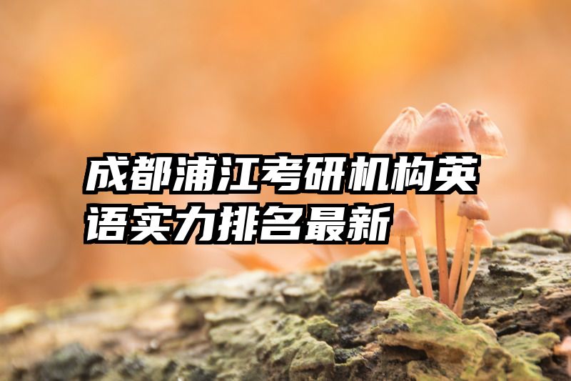 成都浦江考研机构英语实力排名最新