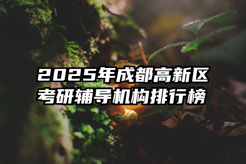 2025年成都高新区考研辅导机构排行榜