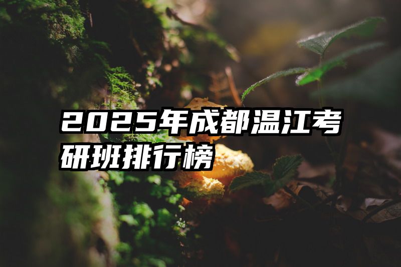 2025年成都温江考研班排行榜