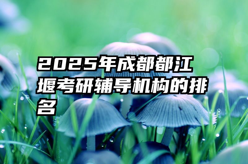 2025年成都都江堰考研辅导机构的排名