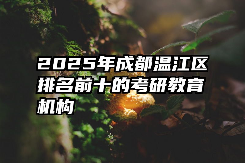 2025年成都温江区排名前十的考研教育机构