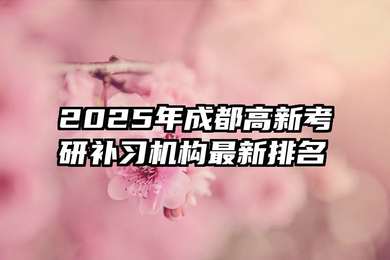 2025年成都高新考研补习机构最新排名