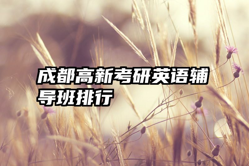 成都高新考研英语辅导班排行