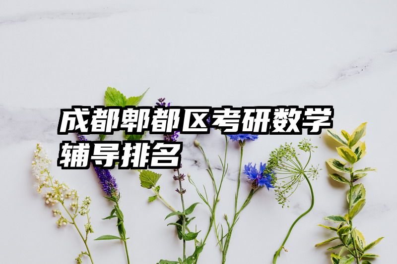 成都郫都区考研数学辅导排名