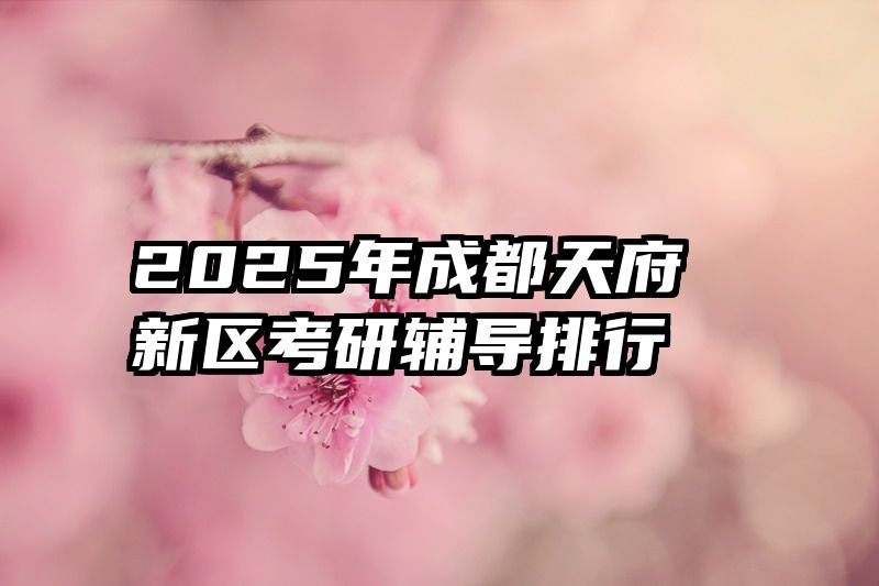 2025年成都天府新区考研辅导排行