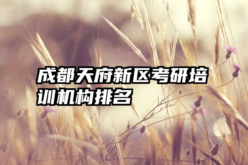 成都天府新区考研培训机构排名