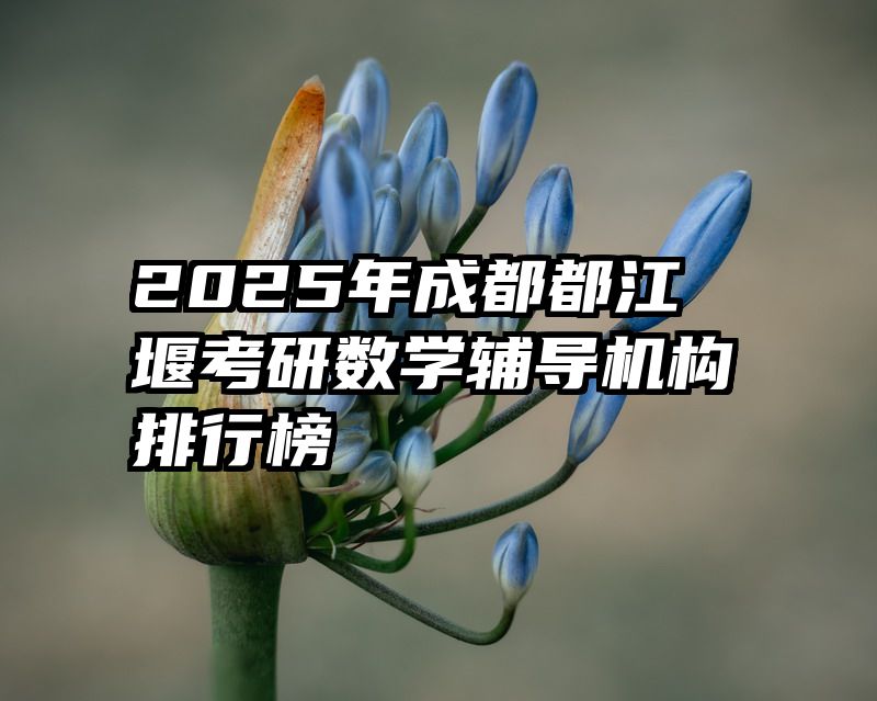 2025年成都都江堰考研数学辅导机构排行榜