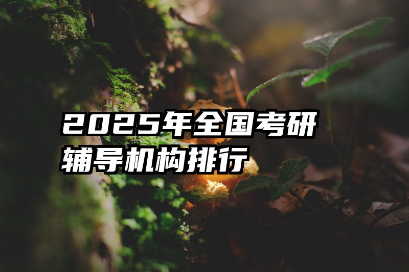 2025年全国考研辅导机构排行