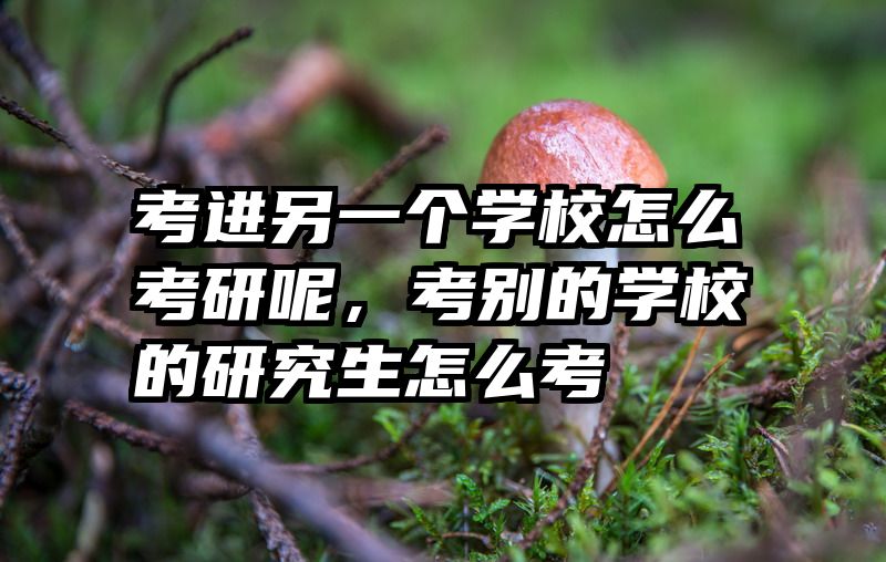 考进另一个学校怎么考研呢，考别的学校的研究生怎么考