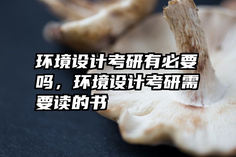 环境设计考研有必要吗，环境设计考研需要读的书
