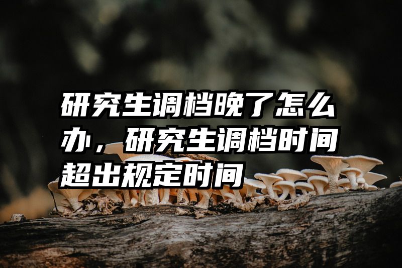 研究生调档晚了怎么办，研究生调档时间超出规定时间