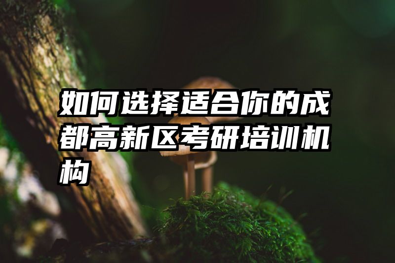 如何选择适合你的成都高新区考研培训机构