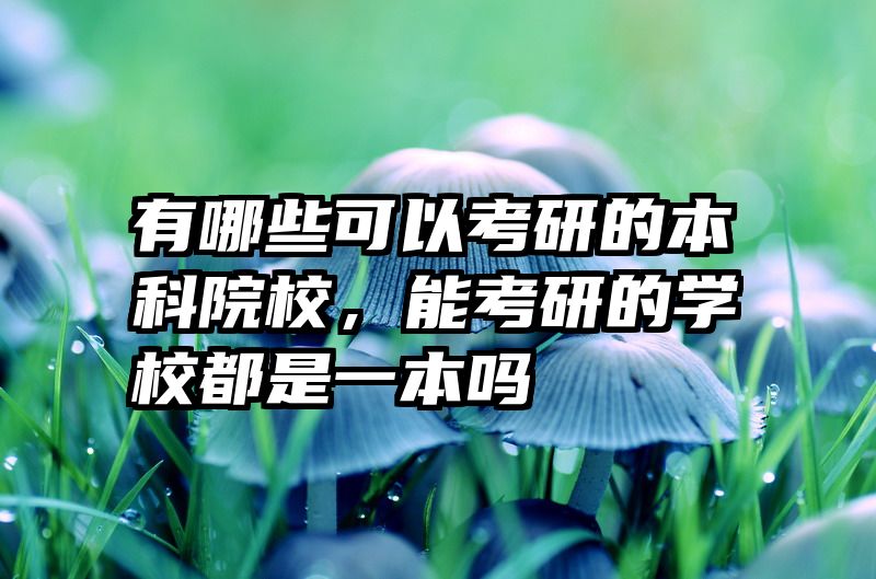 有哪些可以考研的本科院校，能考研的学校都是一本吗