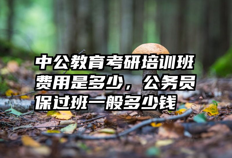 中公教育考研培训班费用是多少，公务员保过班一般多少钱