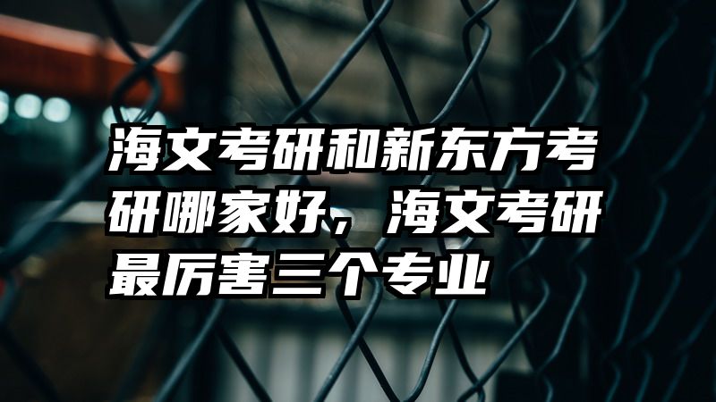 海文考研和新东方考研哪家好，海文考研最厉害三个专业