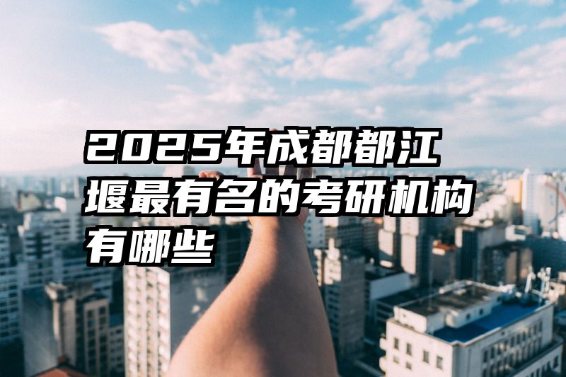 2025年成都都江堰最有名的考研机构有哪些