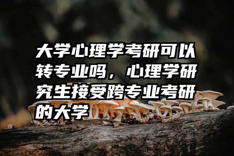 大学心理学考研可以转专业吗，心理学研究生接受跨专业考研的大学