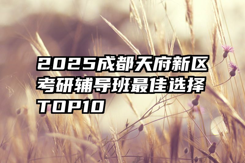 2025成都天府新区考研辅导班最佳选择TOP10