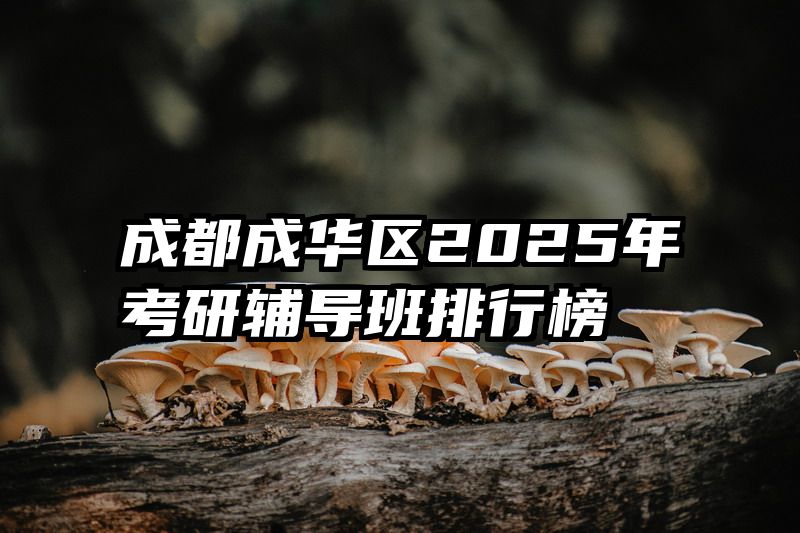 成都成华区2025年考研辅导班排行榜