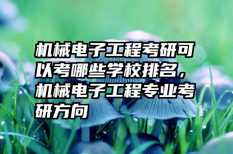 机械电子工程考研可以考哪些学校排名，机械电子工程专业考研方向