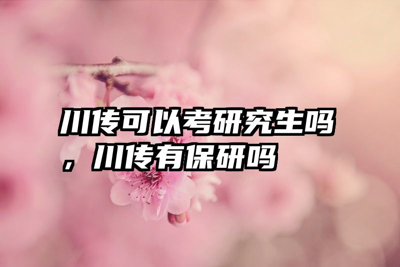 川传可以考研究生吗，川传有保研吗