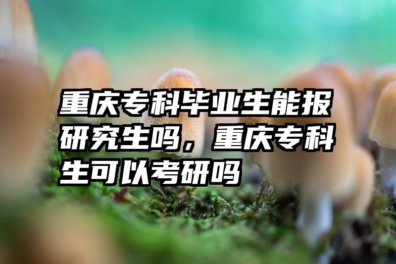 重庆专科毕业生能报研究生吗，重庆专科生可以考研吗