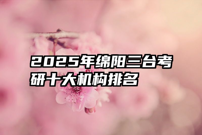 2025年绵阳三台考研十大机构排名