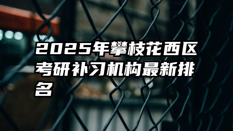 2025年攀枝花西区考研补习机构最新排名