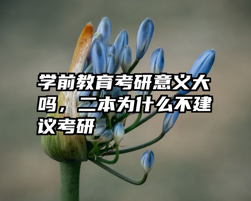学前教育考研意义大吗，二本为什么不建议考研