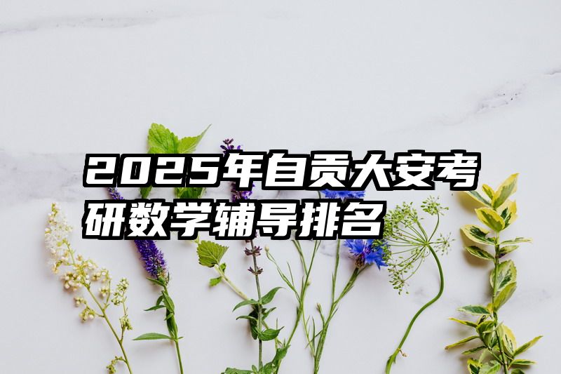 2025年自贡大安考研数学辅导排名