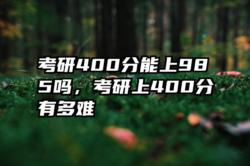考研400分能上985吗，考研上400分有多难