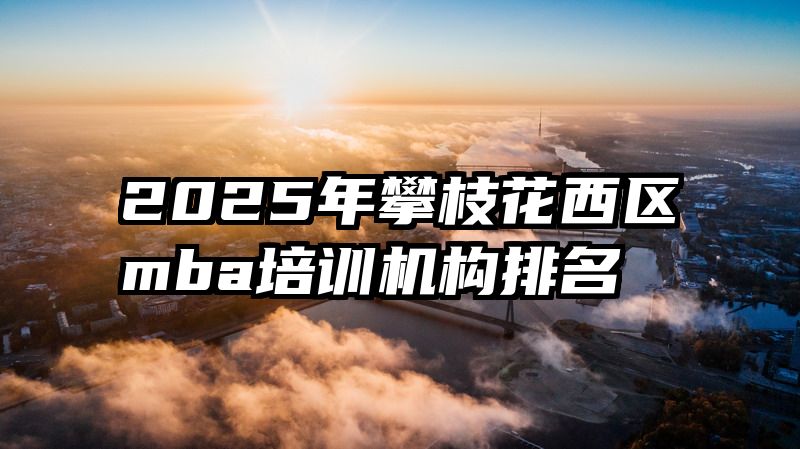 2025年攀枝花西区mba培训机构排名