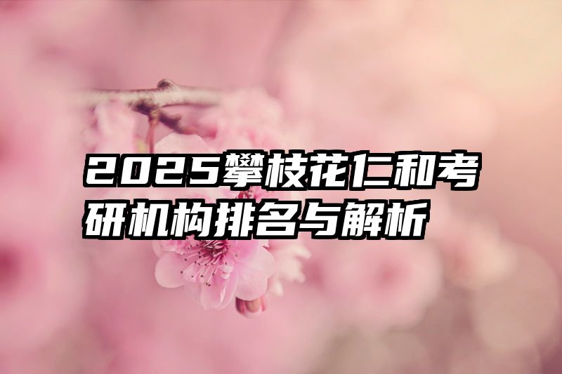 2025攀枝花仁和考研机构排名与解析