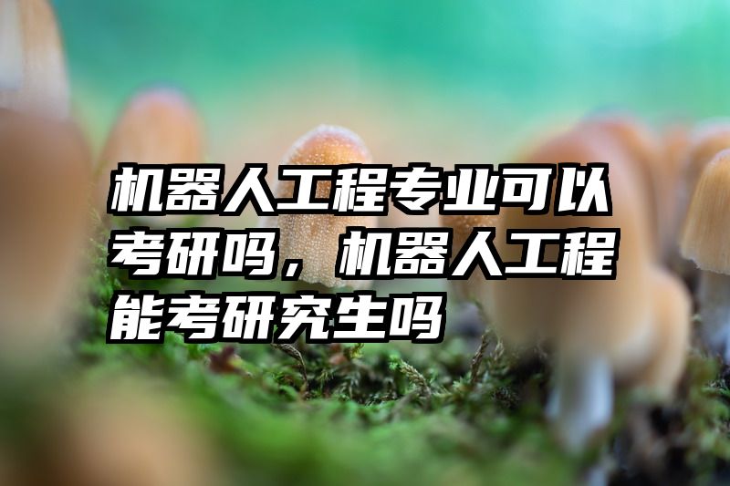 机器人工程专业可以考研吗，机器人工程能考研究生吗