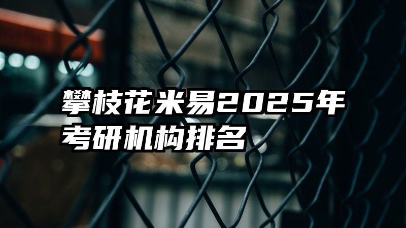 攀枝花米易2025年考研机构排名