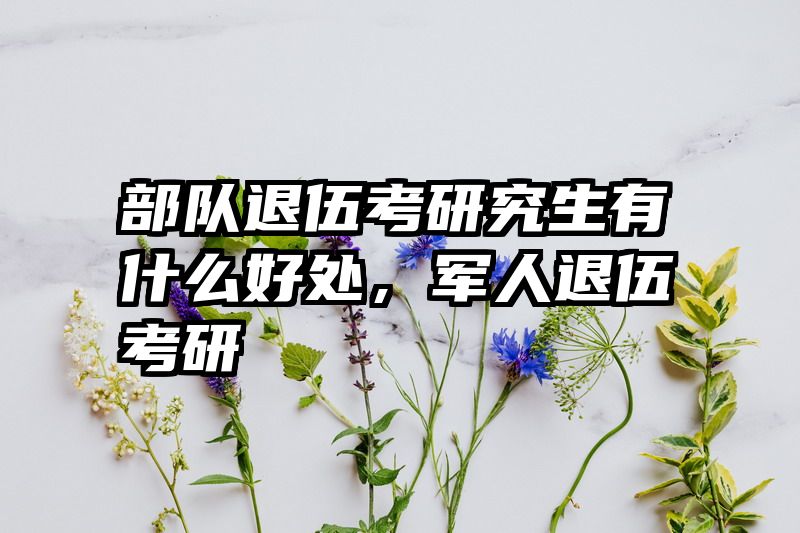 部队退伍考研究生有什么好处，军人退伍考研