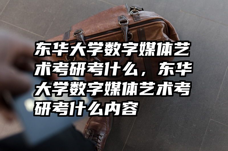 东华大学数字媒体艺术考研考什么，东华大学数字媒体艺术考研考什么内容