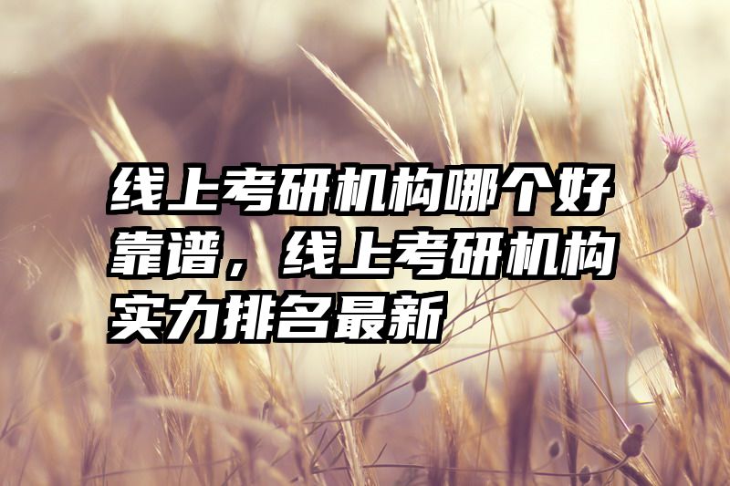 线上考研机构哪个好靠谱，线上考研机构实力排名最新