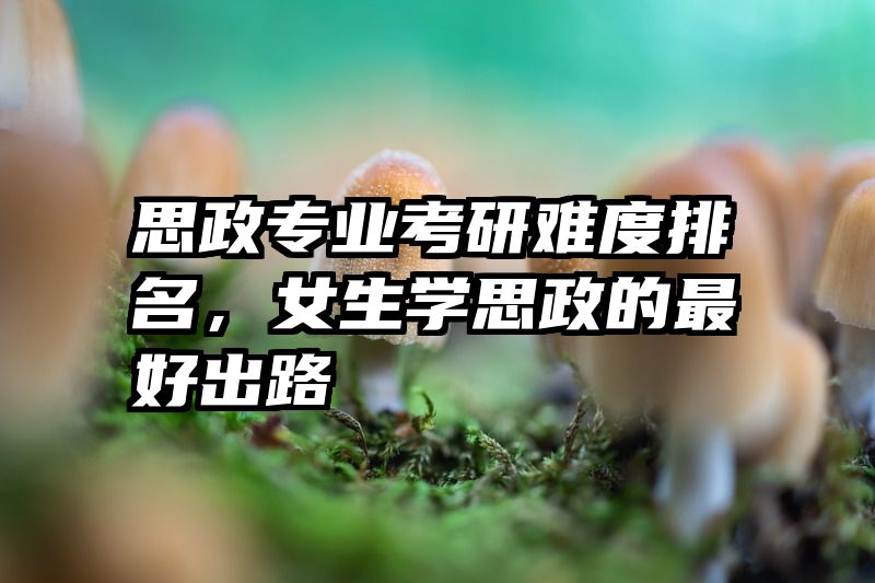 思政专业考研难度排名,女生学思政的最好出路