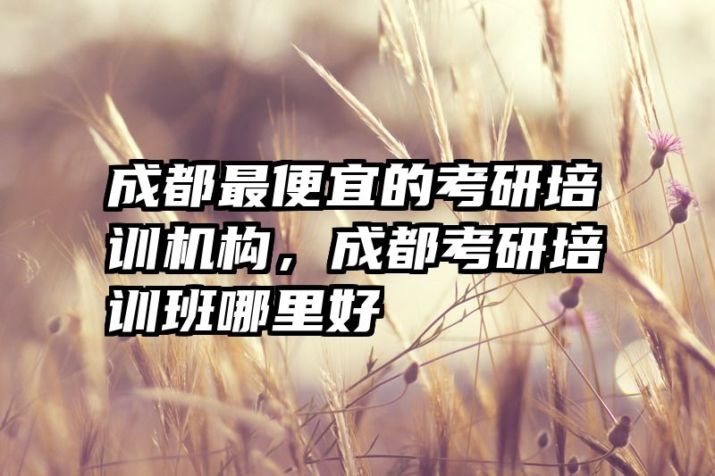 成都最便宜的考研培训机构,成都考研培训班哪里好