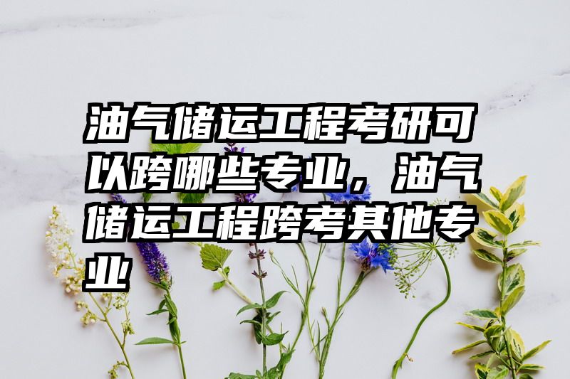 油气储运工程考研可以跨哪些专业，油气储运工程跨考其他专业