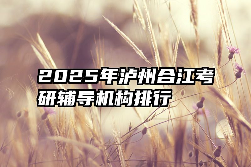 2025年泸州合江考研辅导机构排行