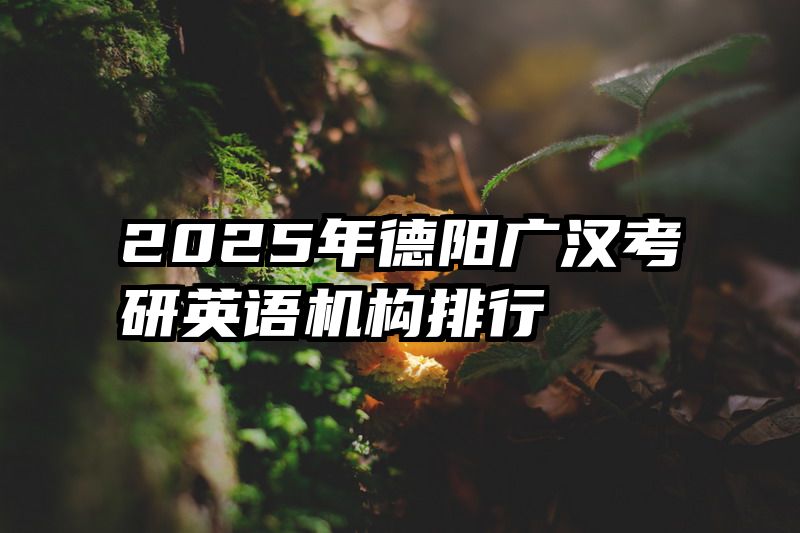 2025年德阳广汉考研英语机构排行