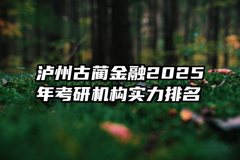 泸州古蔺金融2025年考研机构实力排名
