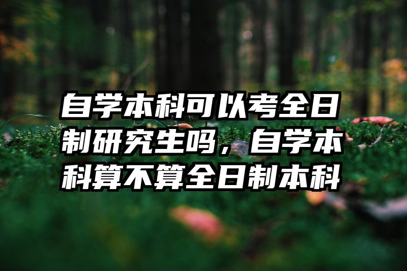 自学本科可以考全日制研究生吗，自学本科算不算全日制本科