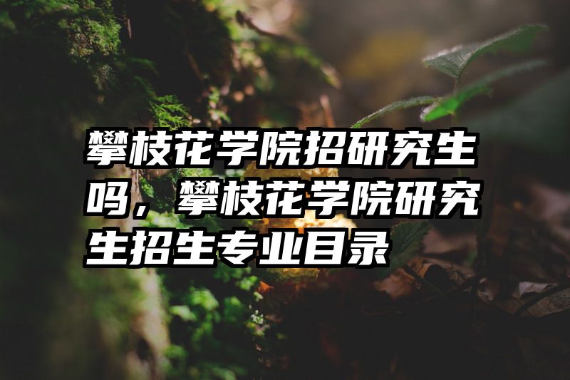 攀枝花学院招研究生吗，攀枝花学院研究生招生专业目录